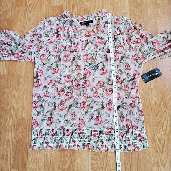 NEW! INC Floral Printed Peasant Blouse size Large - Picture 10 of 14